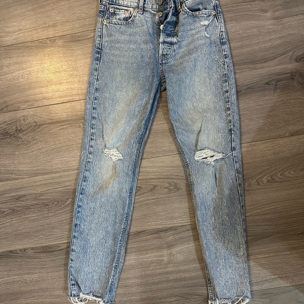 GAP Light Blue Distressed Boyfriend Jeans